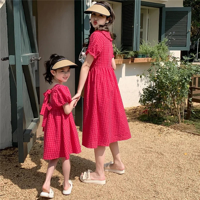 Same Mother and Daughter Dresses Summer Baby Girl One-piece Dress for Women Fashion Clothing Mom and Me Vacation Clothes 250407