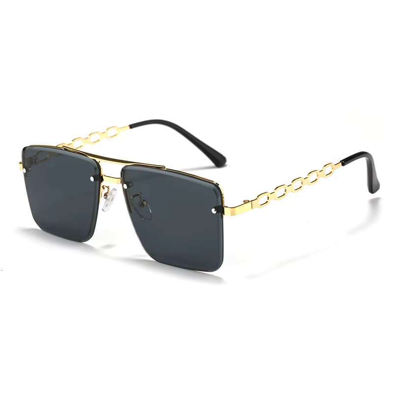 Factory Direct Supply Designer Chain Leg Shades Uv400 Sunglass Women square Steampunk Metal Spring Sunglasses