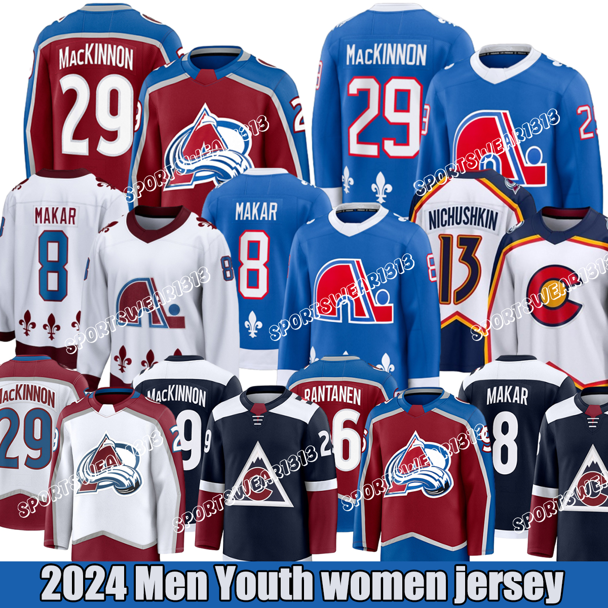 8 Cale Makar Reverse Retro colorado hockey jersey 29 Nathan MacKinnon Mikko Rantanen Gabriel Landeskog Miles Wood Sakic Devon Toews Mittelstadt jersey