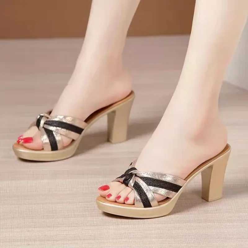 High quality womens sandals summer modern sandals sexy luxury high heels British style womens party shoes slider platform sliderXJ250407