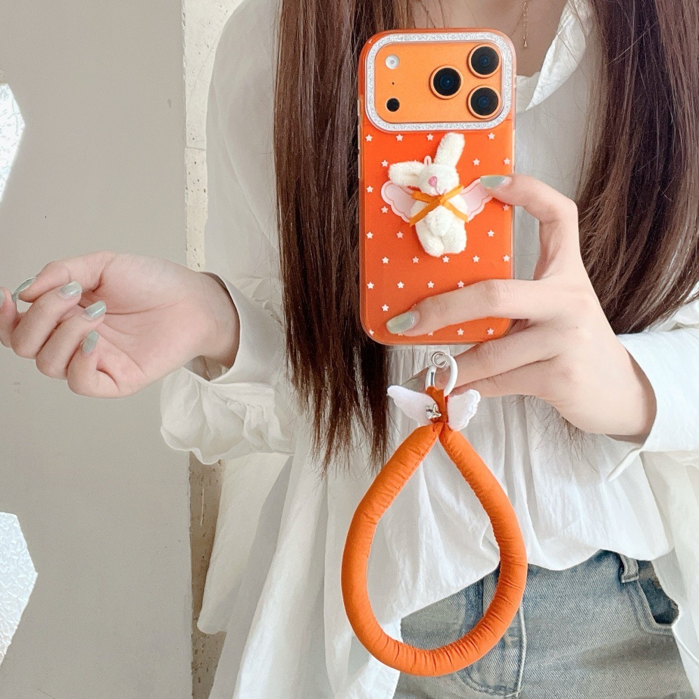 Star Plush Doll Bear Phone Case Compatible with iPhone 17/16 Pro Solid Color Shockproof Cartoon iPhone 15/14