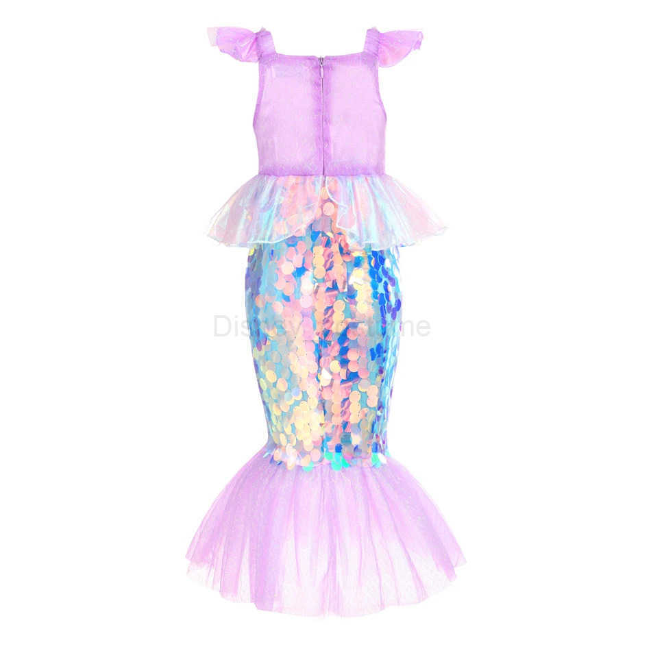 Disney Mermaid dress girl charm princess role-playing sequin glitter costume girl fish beauty birthday party Halloween costume X250408