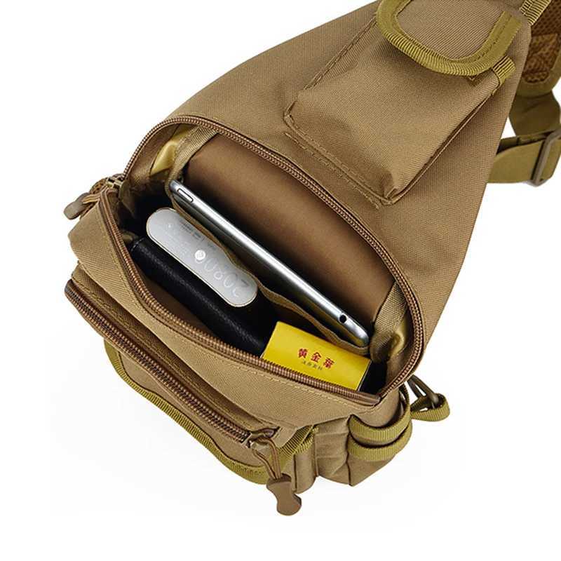 Men Tactical Shoulder Crossbody Bag Nylon Outdoor Hunting Camping Fishing Army Trekking Military Chest Sling Bag Hiking BackpackC250407