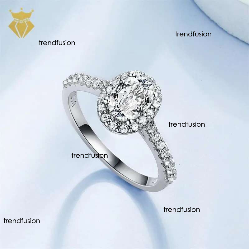 rings 1ct moissanite jewelry sterg sier cluster oval d color dia white gold engagement fashion lady