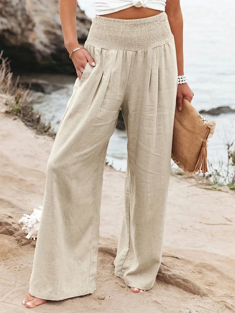 spring womens casual pants style comfortable mid waist 250407