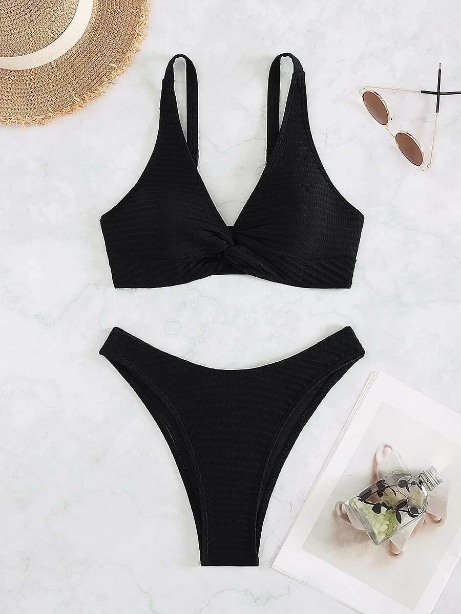 Dongdumaoyi Sexy Front Bow Push Up Bikinis Sets Women White Black Bandage Cross Swimwear Beach Bathing Suit Swimsuit Trajes De Ba O