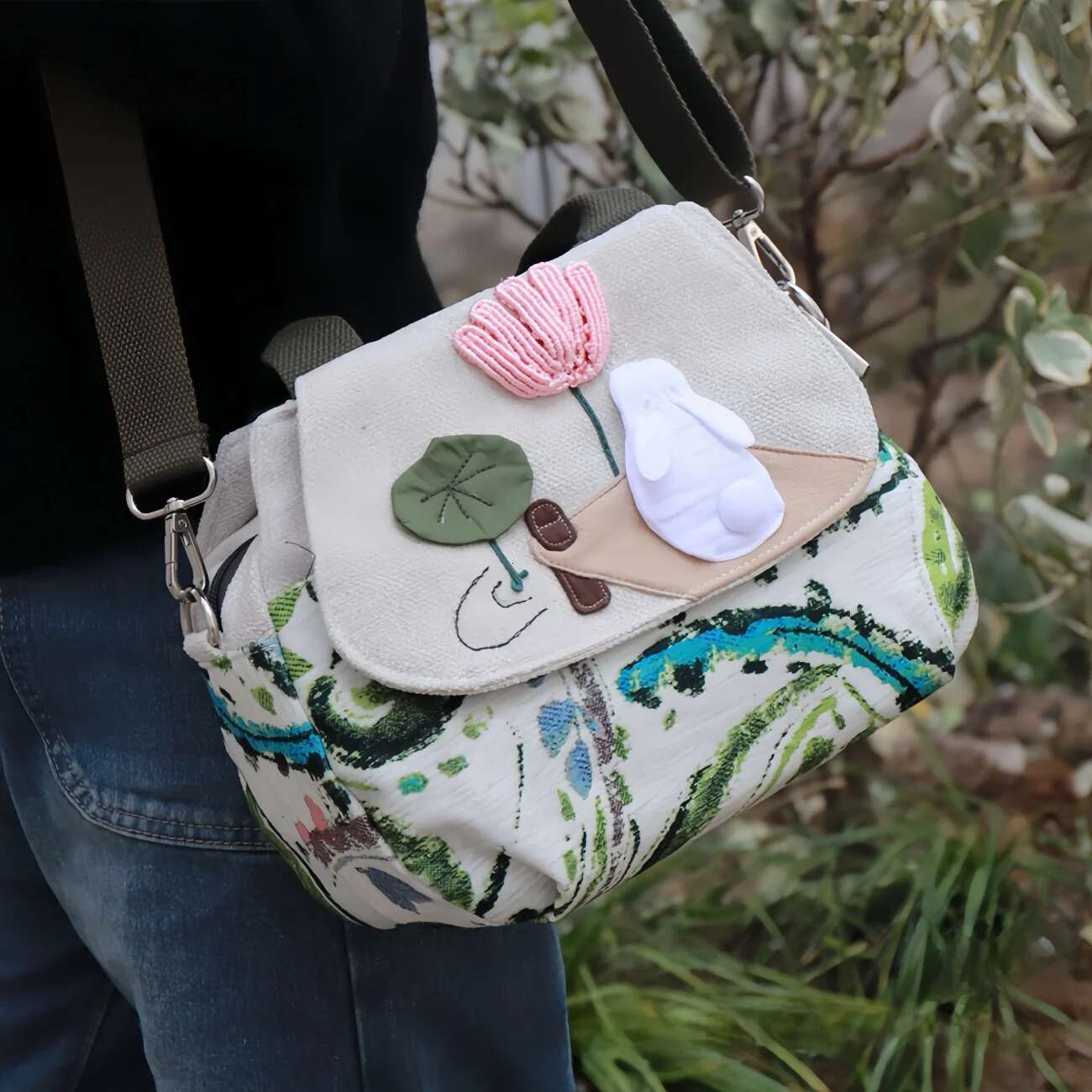 Hetang Multi Layer Canvas Handbag Birthday Gift For Girlfriend And Mother