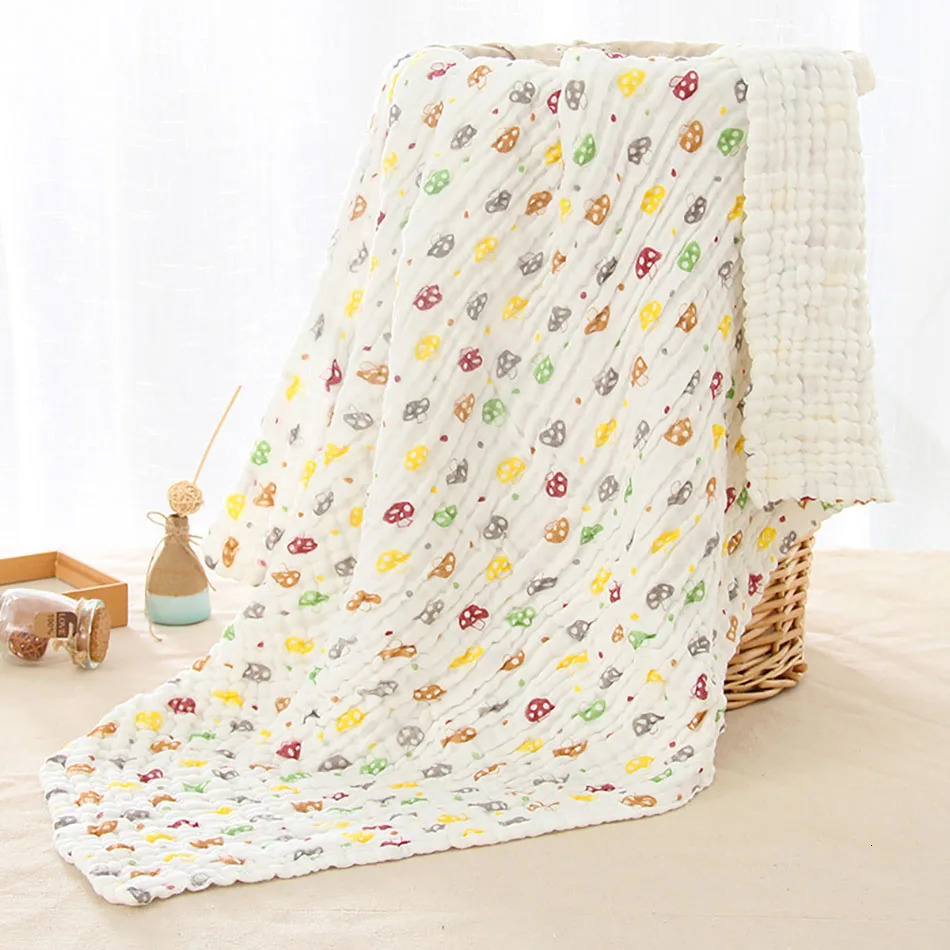 Premium Quality 6-Layer comfortable Cotton Muslin Baby Solid color Swaddle Blanket Hypoallergenic Soft and Breathable Blanket 250408
