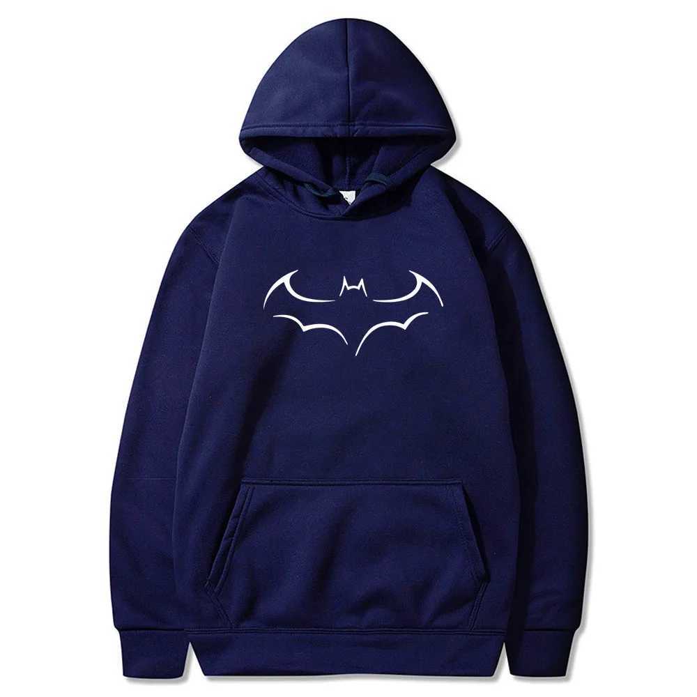 Mens Bat Printed Loose Fit Hoodie Casual Round Neck Warm Autumn Fashion Mens Sportswear W250408