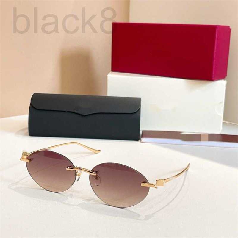 Sunglasses Designer New frameless sunglasses for Instagram, popular internet celebrity, and celebrity. Same style leopard leg oval CT0504S sunglasses DTQG
