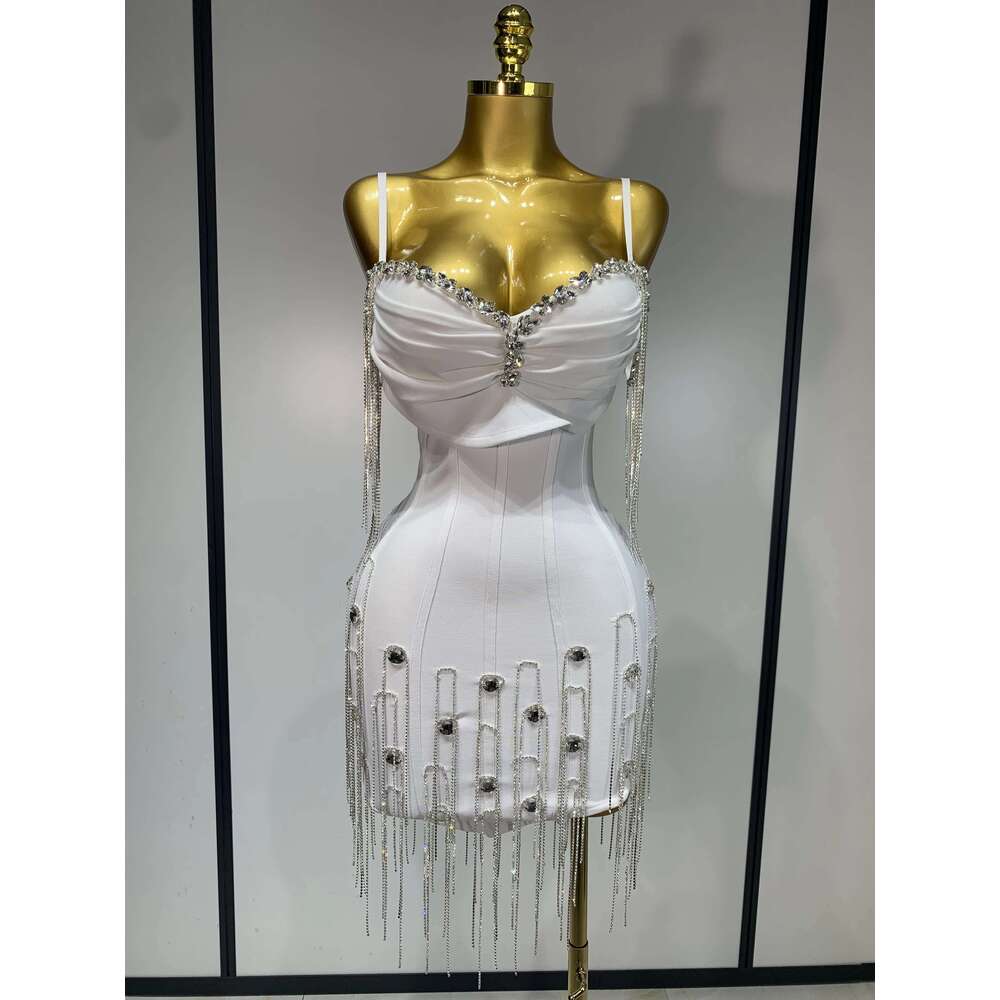 Women Sexy Backless Spaghetti Strap Bodycon Sleeveless Bandage Dress 2025 Elegant Prom Gown Club Evening Party Birthday Dresses