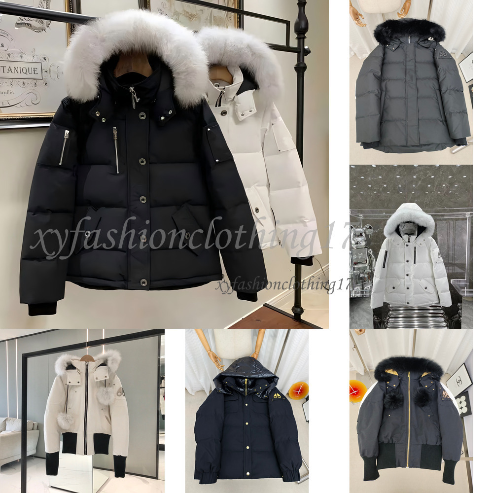 Moose Jacket Knukles Man Fur Collar Parka Winter Waterproof White Duck Coat Cloak Fashion Men And Women Couples Casual Version To Keep Moose Jacket Knucklecoat 43
