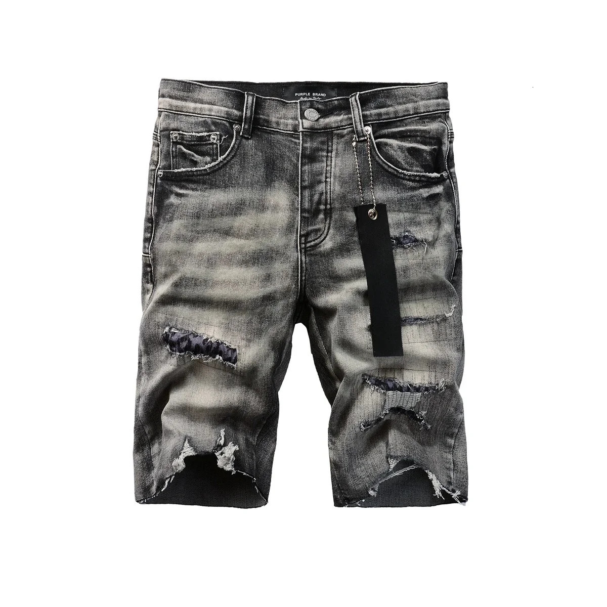 5068 Purples Men jeans s oversized loose cropped pants casual basic denim shorts Repair Low Raise Skinny Denim pants 250407