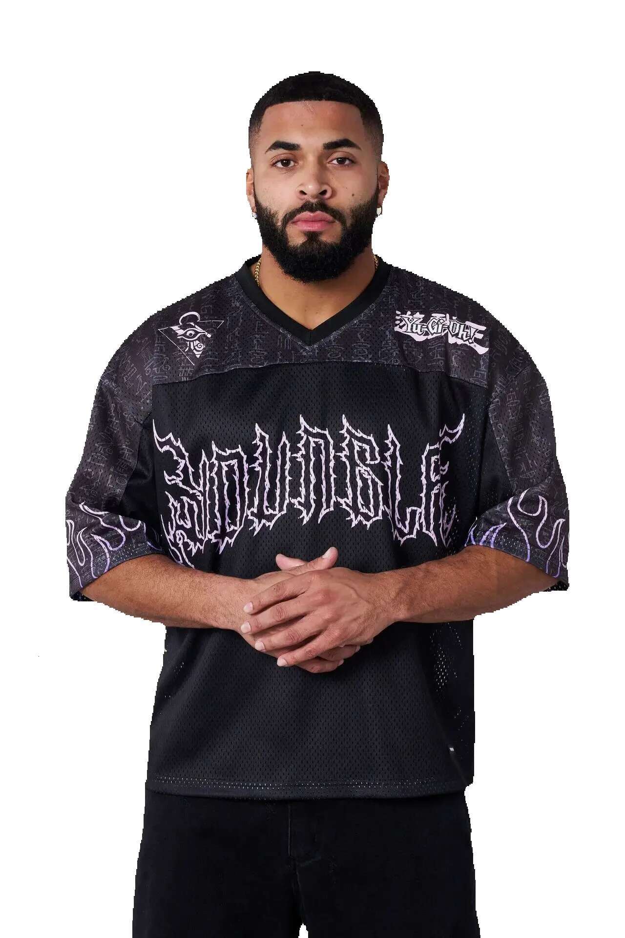 Men's oversized T-shirt, American fashion brand, co branded, dark, summer gym, sports and leisure, hot, couple's short sleeved street top