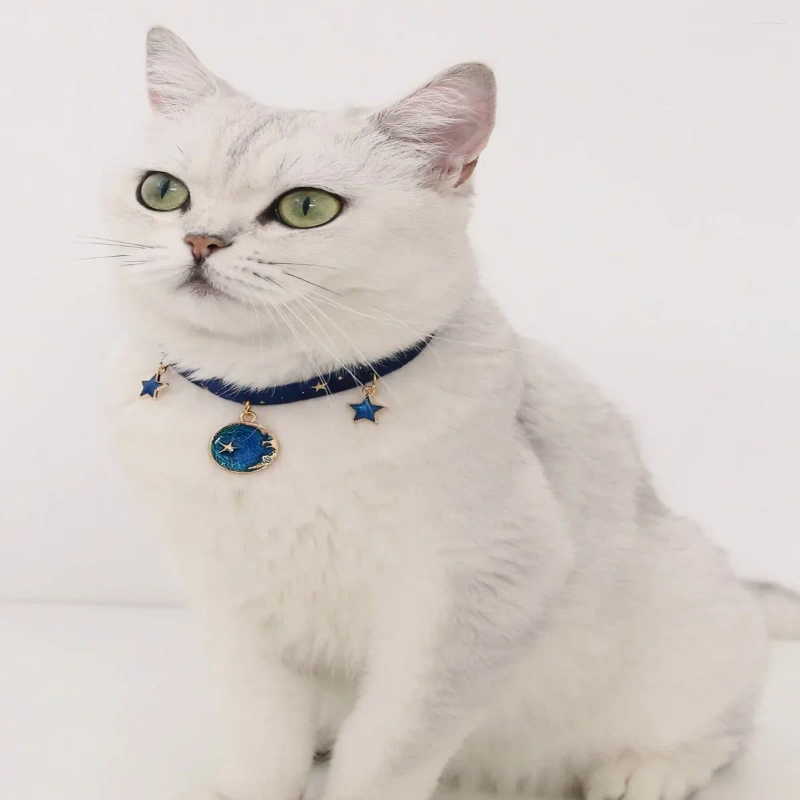1pc-Cute Cat Pendant Necklace Printed Star Puppy Collar Lobster Clasp Adjustable Extension Chain Pet topstamp
