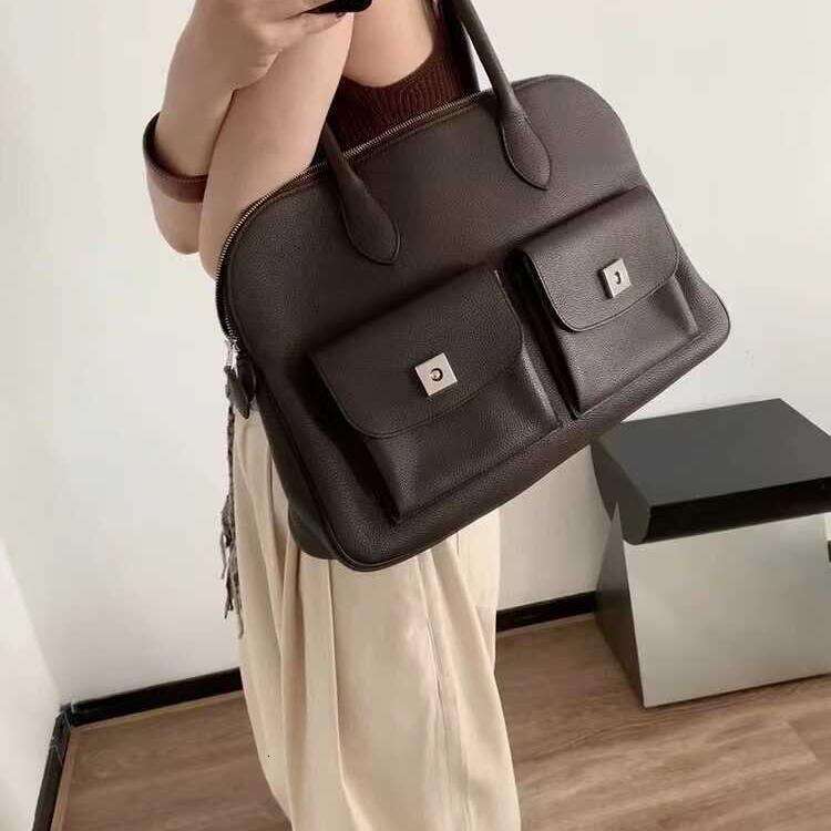 Retro Shell Design Used Multi Pocket Women's Shoulder Bag Handbag Trendy Street Chic Purse Large Capacity