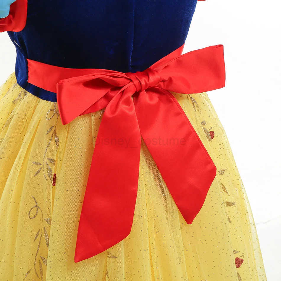 Disney Girls snow-white dress childrens luxurious embroidered dress and cape childrens classic princess dress costume Halloween role-playing costume X