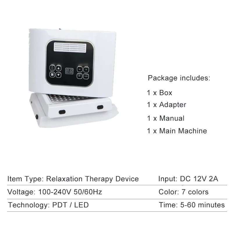 Dropshipping 7 Colors PDT Photodynamic Therapy Heating Beauty Device LED Facial Mask Acne Removal Anti Wrinkle Lighten Spots