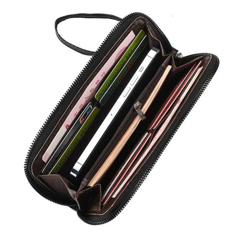 Men Leather Wallets Long Design Causal Purses Male Zipper Wallet Coin Card Holders Slim Money Bag High Capacity Case H2511071