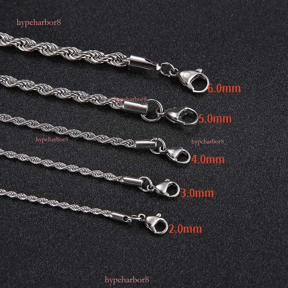 designer jewelry women men High Quality Gold Plated chain Stainless Steel Necklace rope chains gift 2-5mm sier necklace