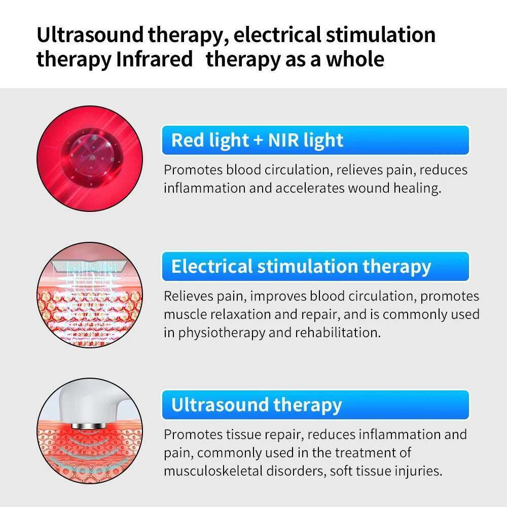 Professional Ultrasound &Tens Device Effective Muscle And Red&Infrared Light Therapy For Pain Relief