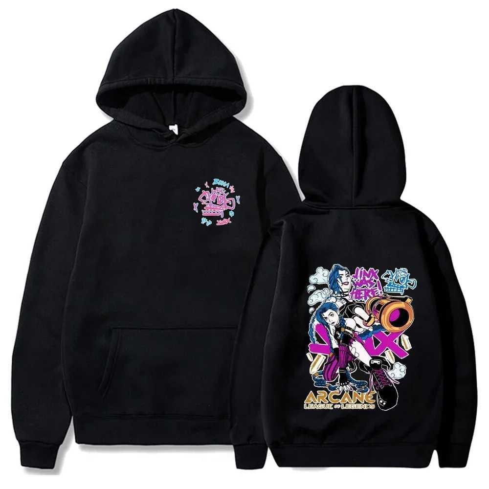 Anime Arcane Jinx Hoodie Graffiti Cartoon Hoodie Harajuku Hip Hop Sportswear Pullover Unisex Hoodie Fan Gift Street Clothing W250408