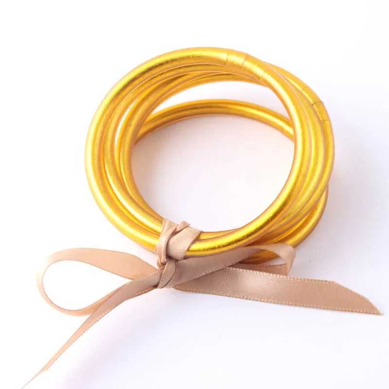 5pcs/set Bracelet Jonc Bouddhiste Glitter Jelly Bangles Braclet for Wen Friendship Bracelets Waterproof Beach FemmeC250408