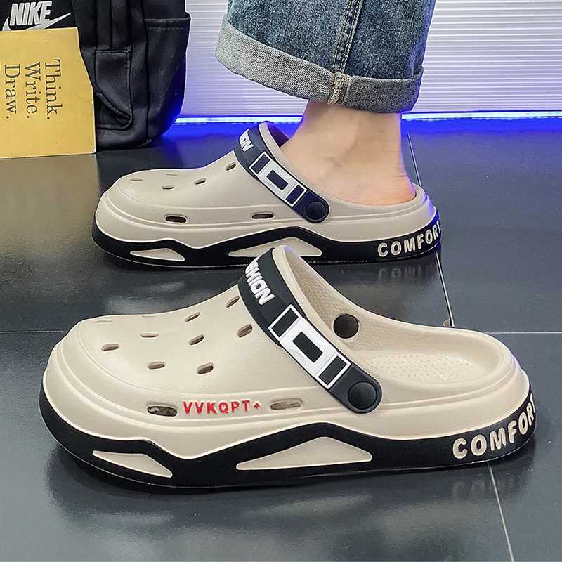 New Arrival Summer hole shoes for men casual fashionable non slip portable sports sandals beach step shoes breathable slider T250407