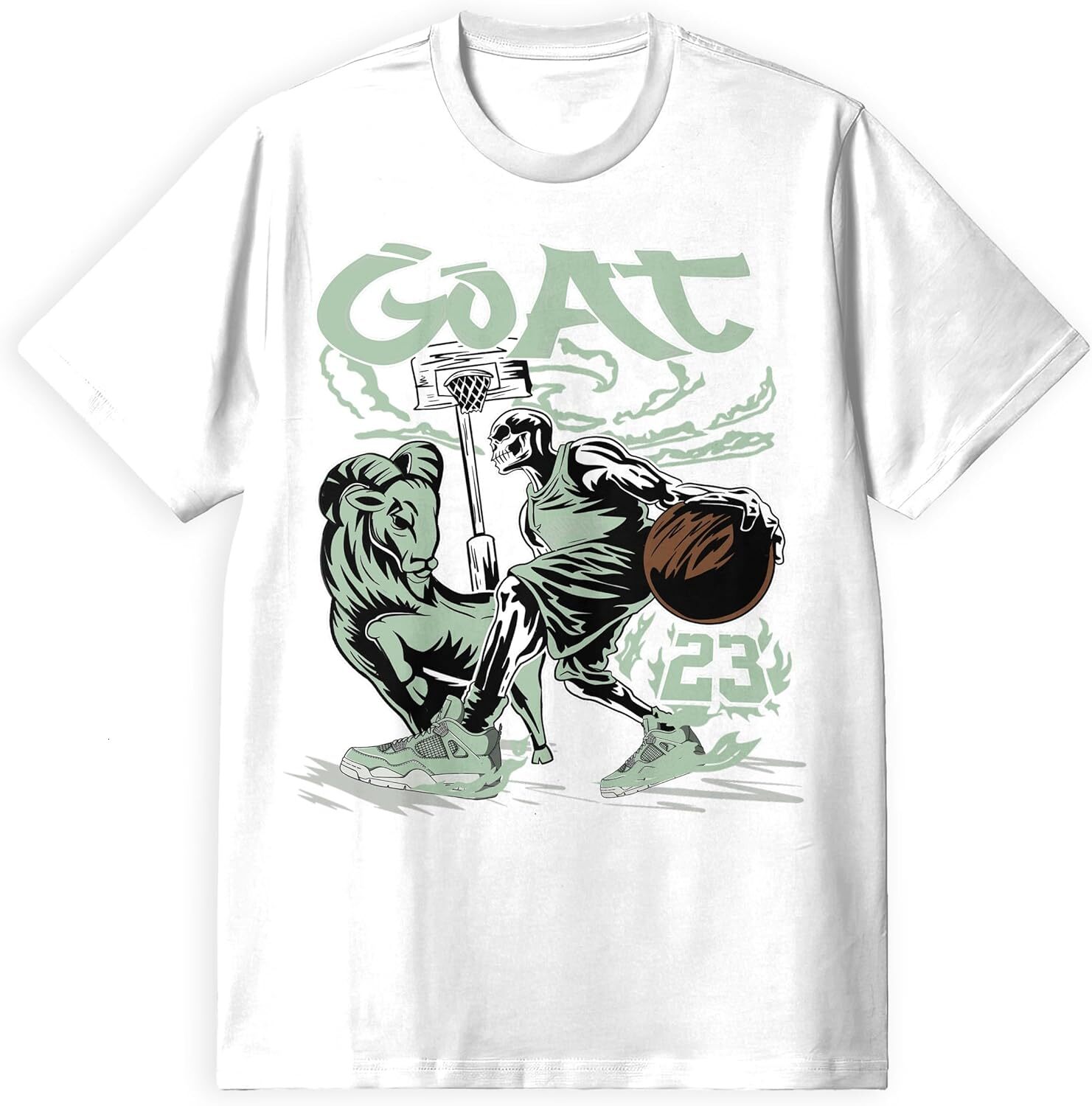 T shirt for Mens AJ 4 Abundance 4s Seafoam Shirt, The Goat 23, Shirts Match Sneakers 2D Sneaker Graphic Tee Casual Tops Clothes Short sleeve