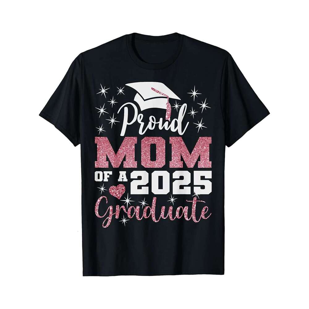 Designer T shirt Super Proud Mom of 2025 Graduate Awesome Family College Grad - 220g Tshits