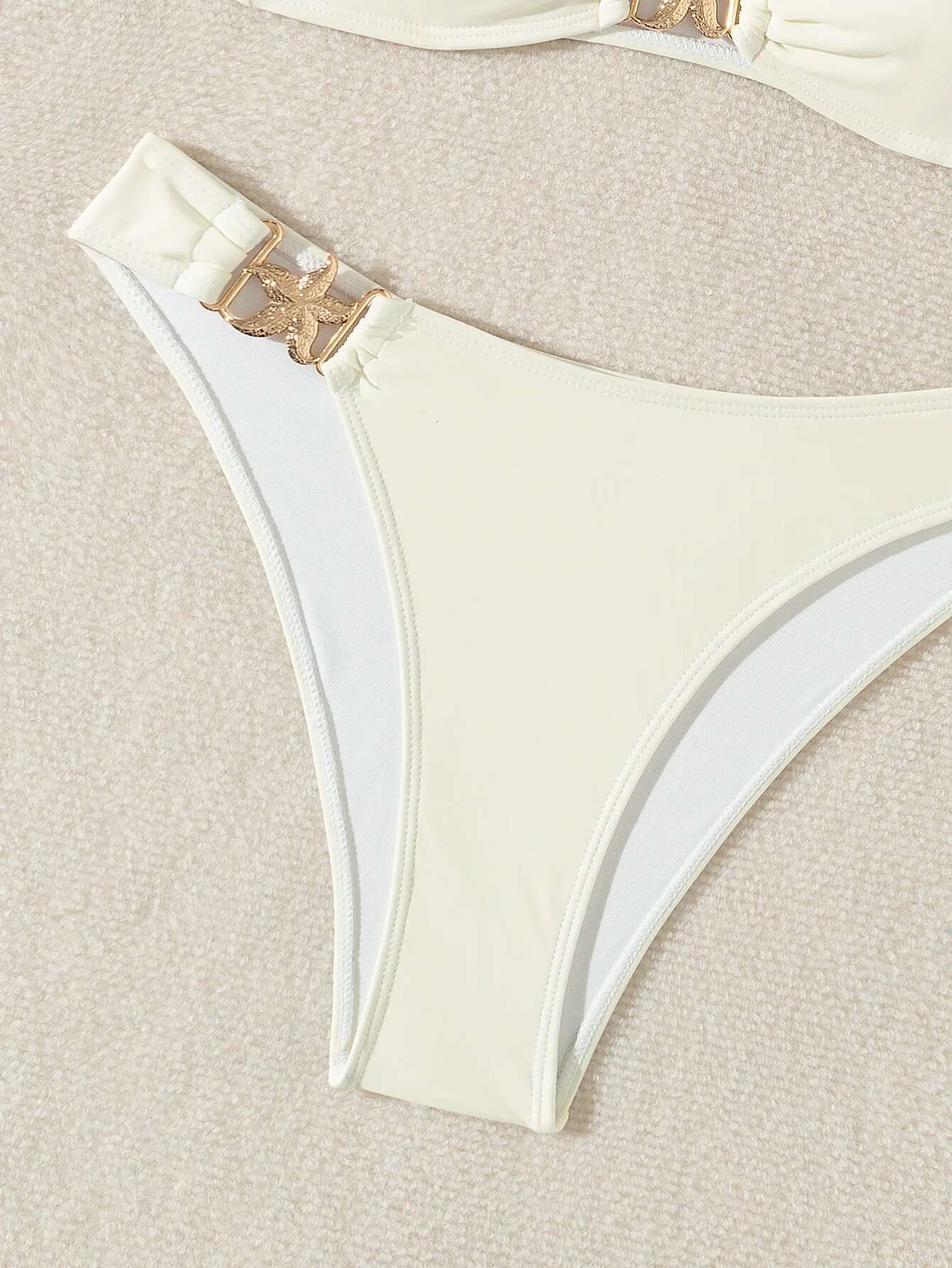 Dongdumaoyi Sexy Starfish Designer Bikini Set Women White Push Up High Waist Swimsuit Beach Cut Out Bathing Suit Two Piece Swimwear