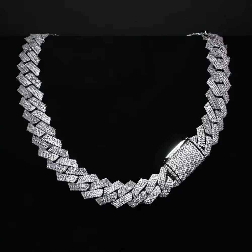 yin pure sier jewelry, moissanite Cuban chain, exquisite