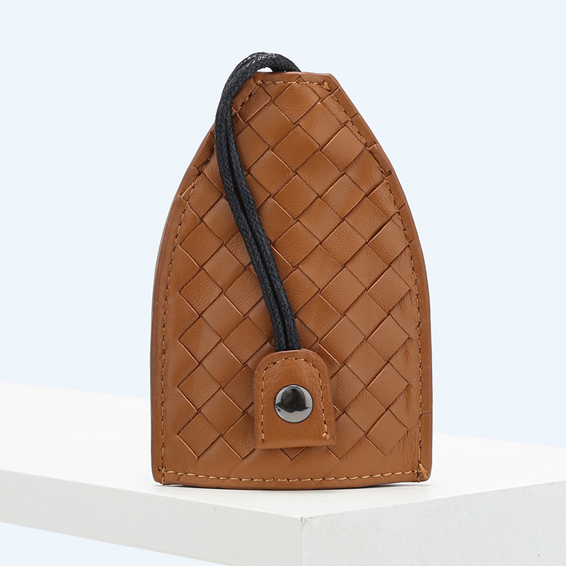 new Car Key Cover Genuine Leather Woven Luxury Car Key Pouch Universal Fit for Volkswagen Mercedes-Benz BMW Audi Key Cases