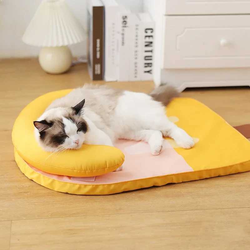 Summer dog bed for puppies cooling pad refreshing cat bed for puppies and kittens easy to clean anti slip bottom cat pad Y250407