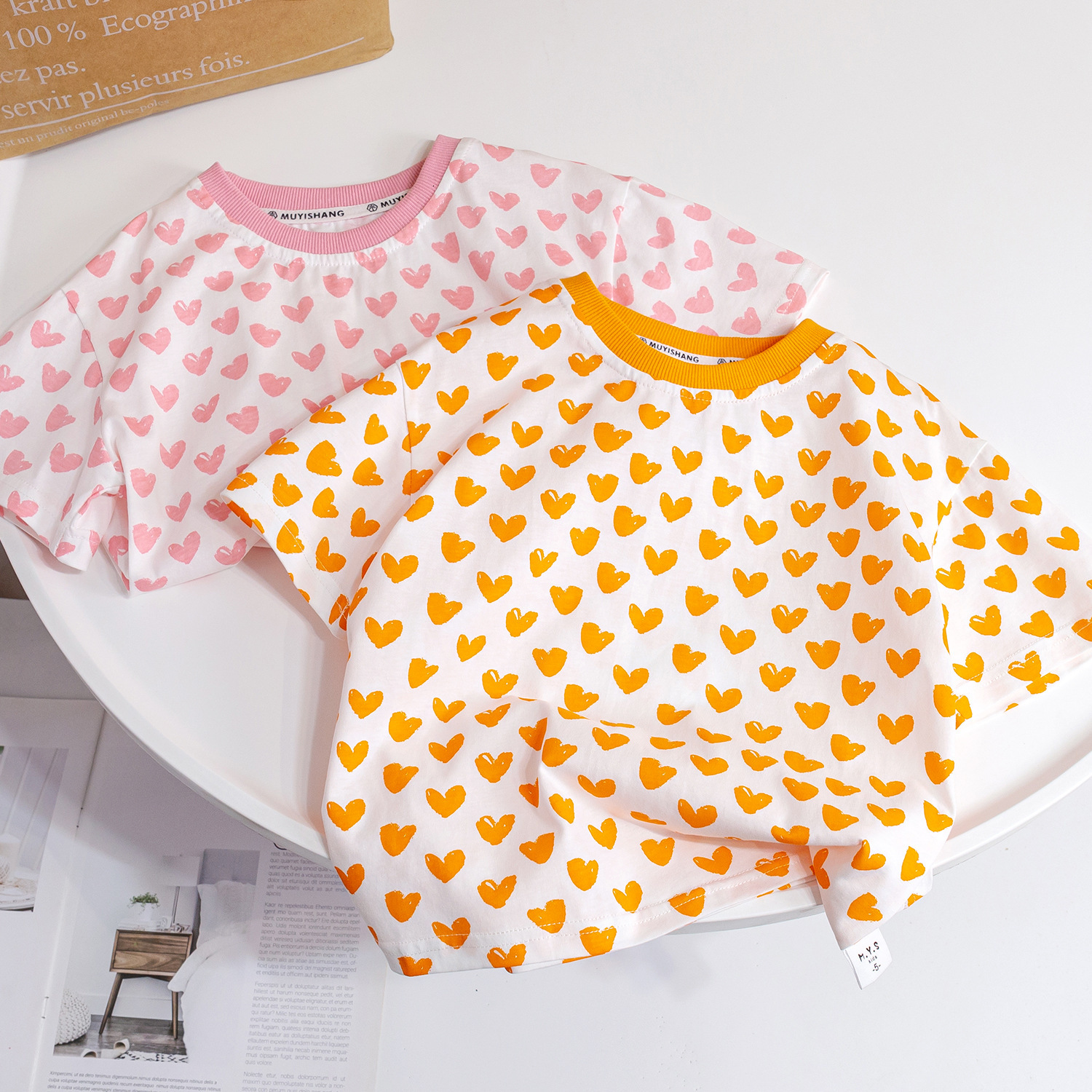 Ddmyshoesvip Short Sleeved T Shirt New Style Baby Girls Elegant Summer Dress Children S Peach Heart Half Sleeve Versatile Top Trendy