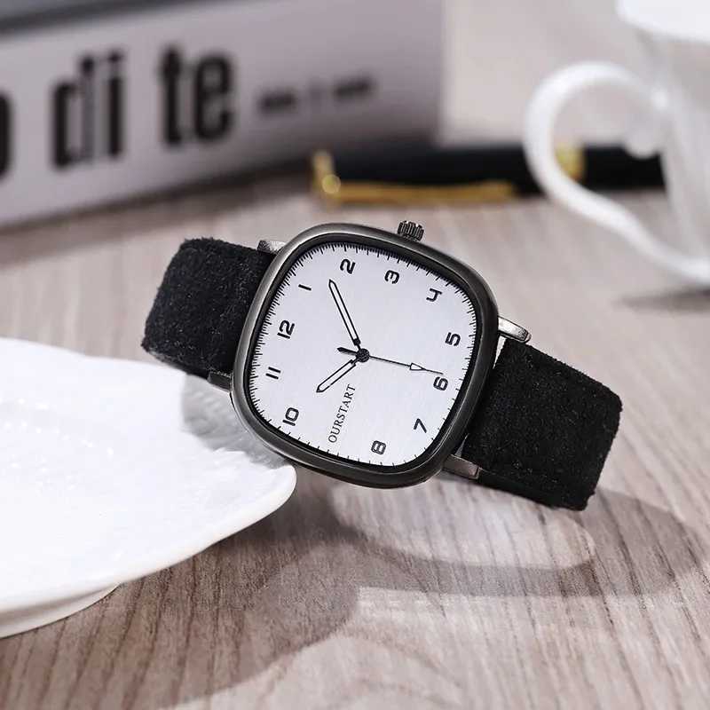Vintage Square Dial Belt Watch Brand Quartz Watch Youth Student Watch Casual Fashion Mens Gift Watch WholesaleT250408