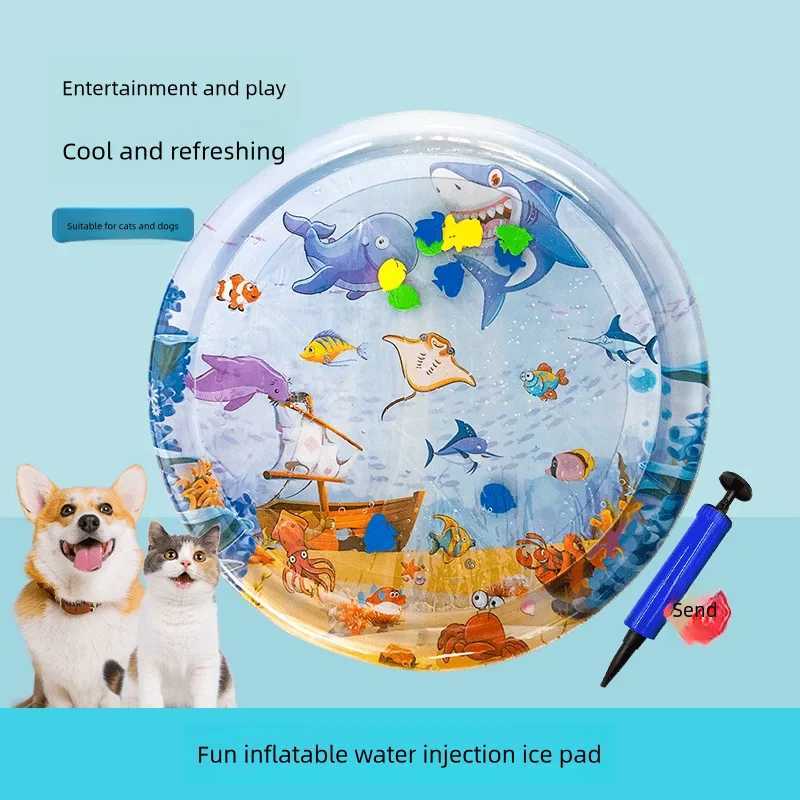 Summer cooling pet water mattress ice pad dog sleep square pad small dog pet pet kennel top refrigeration Y250407