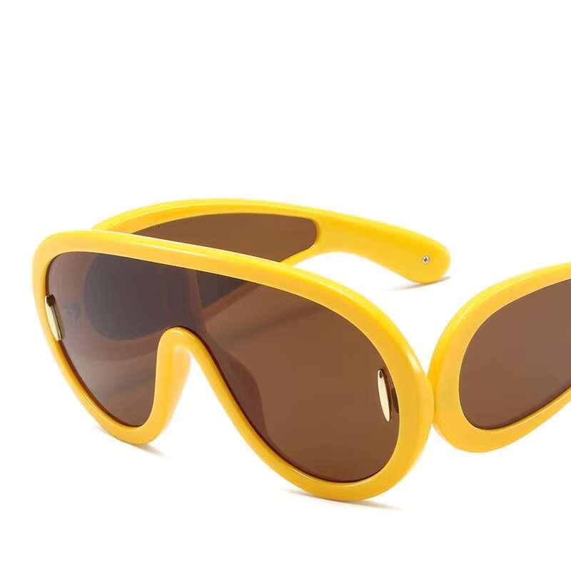New Personality Trend Fashion Unisex Large Frame Integrated Sunglasses