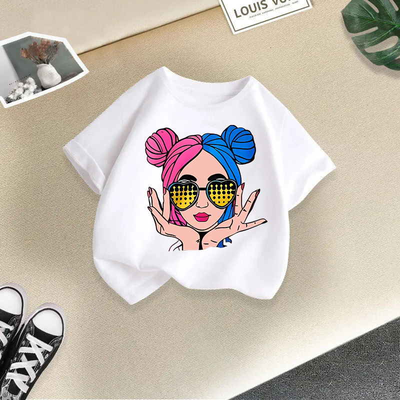 Ddmyshoesvip Children S Clothing Short Sleeved Summer New Girls T Shirt Cotton Fashion Printed Children S Top Trend