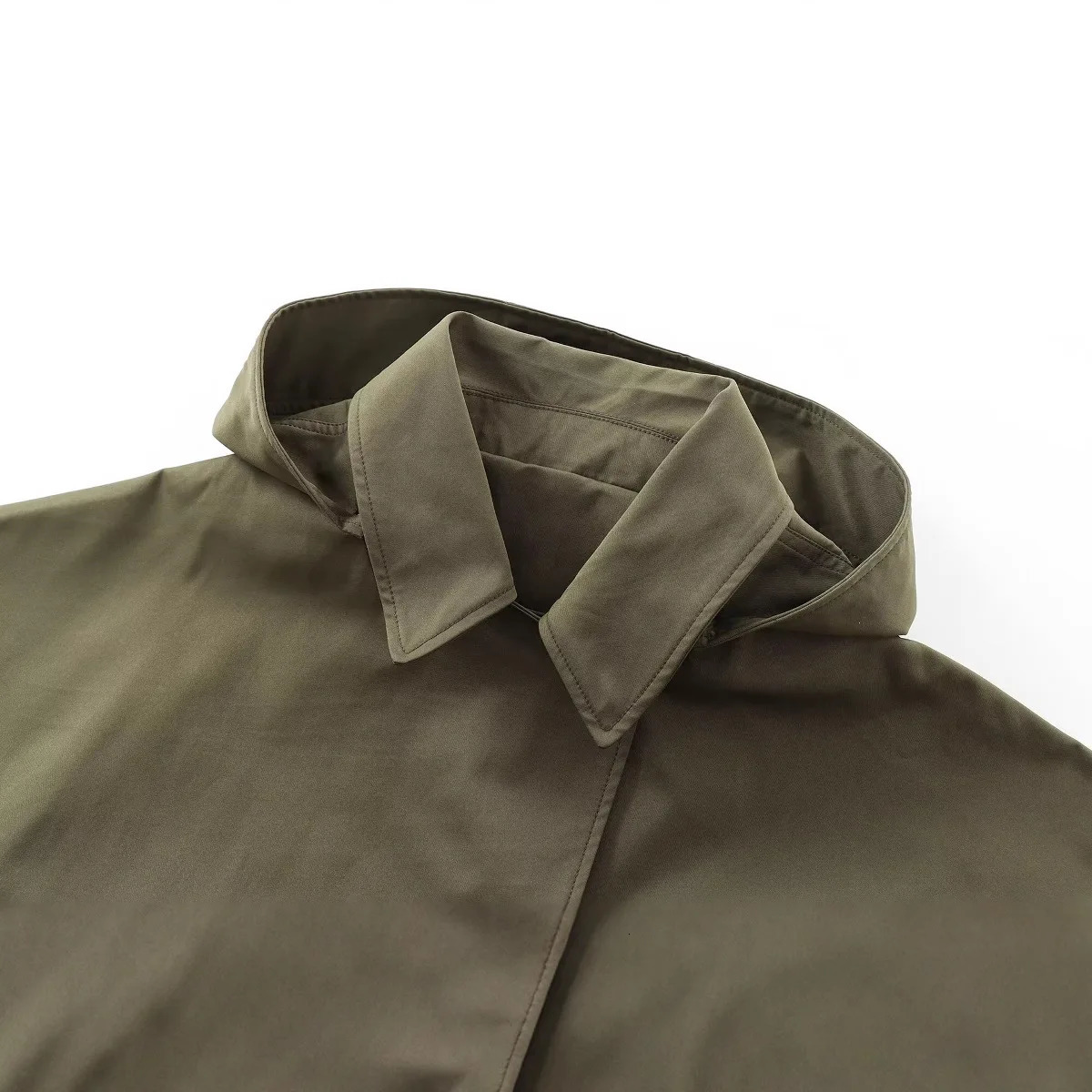 ZBZA Womens Detachable Hooded Jacket with Collar Long Sleeve Single breasted Front Pocket Top Spring and Summer Collection Casual Unique Coat 250407