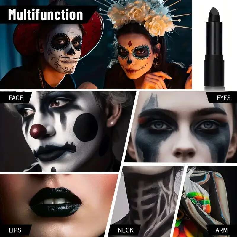 Black Halloween Cosplay Nude Veet Lipstick High Pigmented Waterproof Longlasting Lip Makeup Women for Party