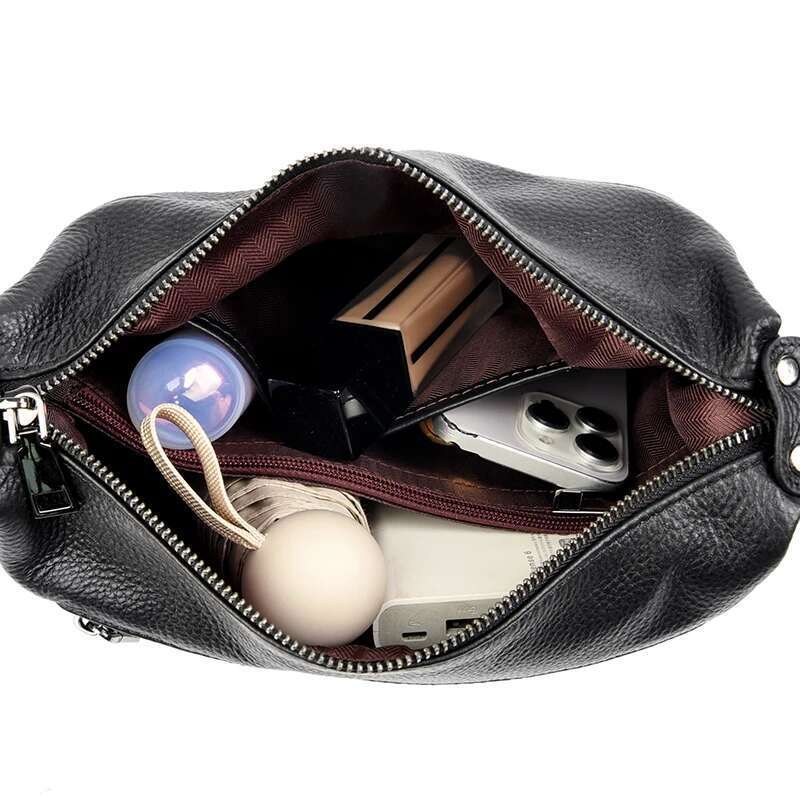 Vintage Cowhide Shoulder Crossbody For Women 2024 Fashion Handbag Solid Genuine Leather Tote Bag Ladies Messenger Sac