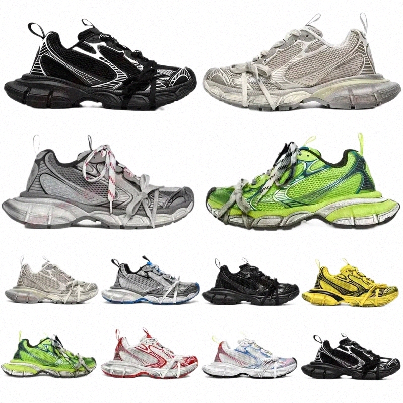 buyers' PicksDesigner Casual Shoes 3XL Sneaker In Black Grey Yellow Paris Fashion Runway Trainers Mesh Comfortable Nylon Increase Sneakers Men Women J E28E#