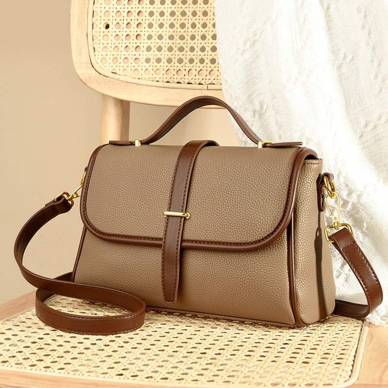Luxury Design Bag Women's Fashion PU Leather Small Square Commuter Crossbody Shoulder Handbag