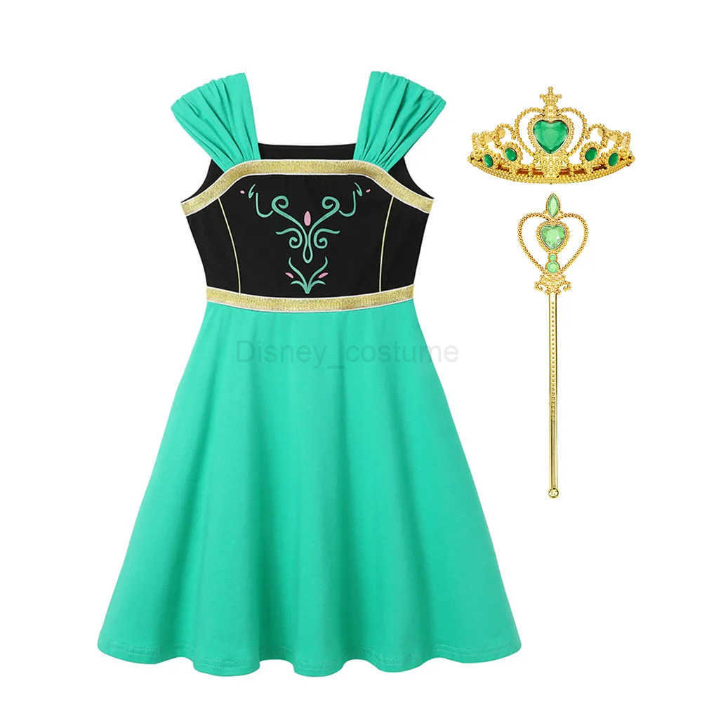 Disney Casual Girl Dress Summer Sleeveless Sweet Dresses Anna Snow White Princess Vestidos Toddler Clothing Daily Outfits Fashion X250408