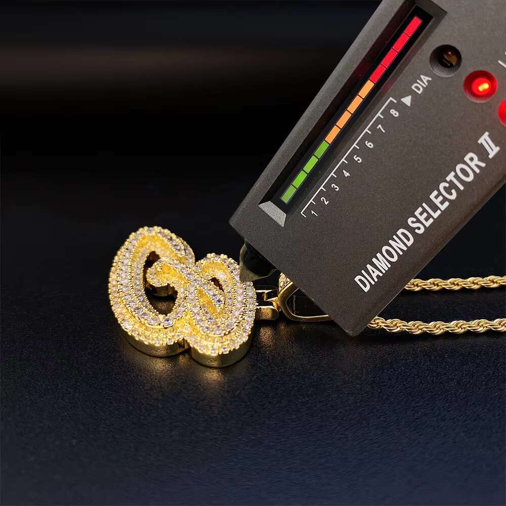 Sier VVS Moissanite pendant with simple splicing of letters and talismans in various styles