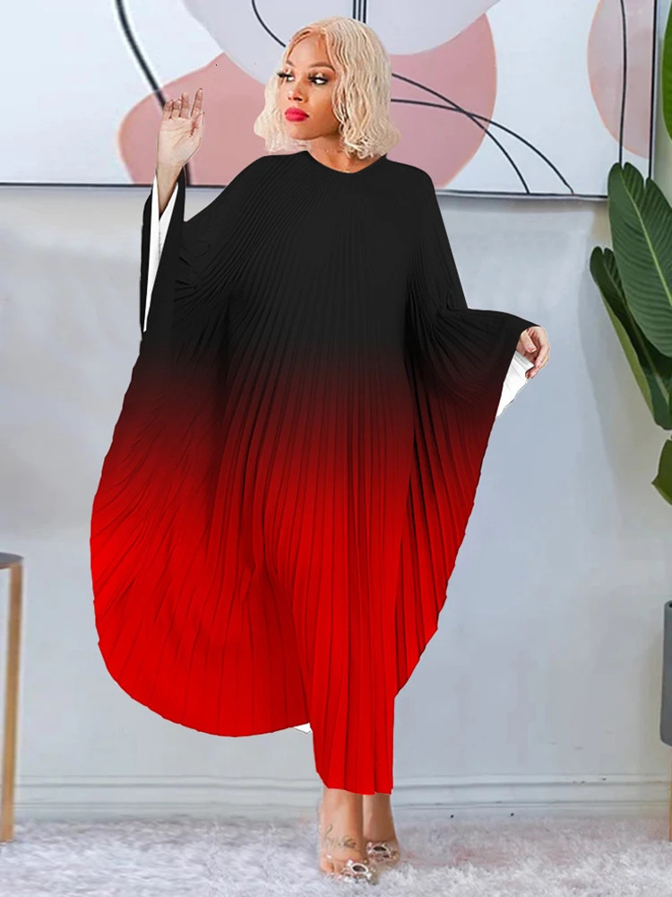 Elegant and beautiful womens party dress batwing pleated loose sexy plus size 4xl wholesale direct 250401