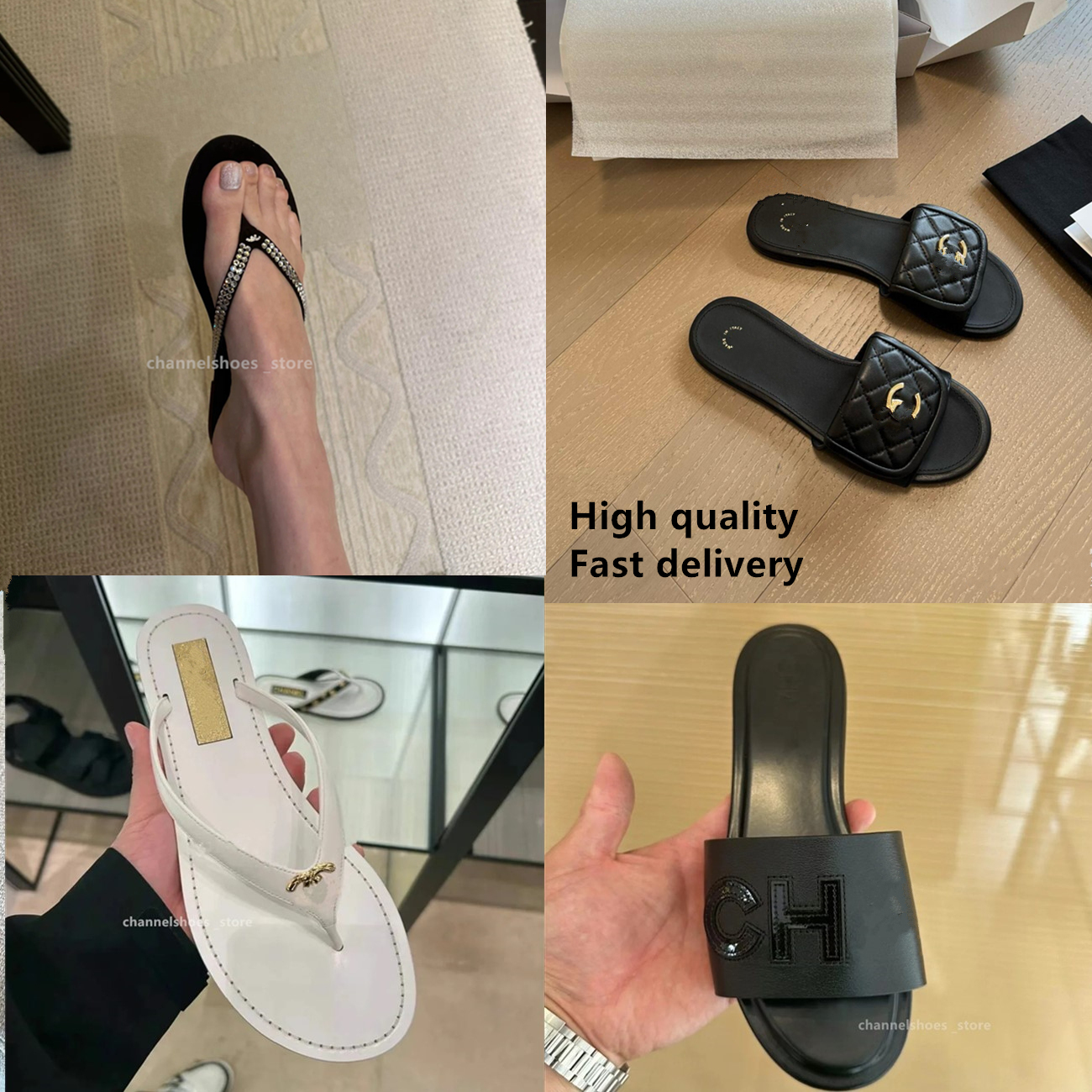 2025 Paris Luxury Designer Summer Sandals Classic Fashion Women Slippers Leather torys Beach Quilted Flats Slide Sandals chan Flaps Tories Miller Shoes cha