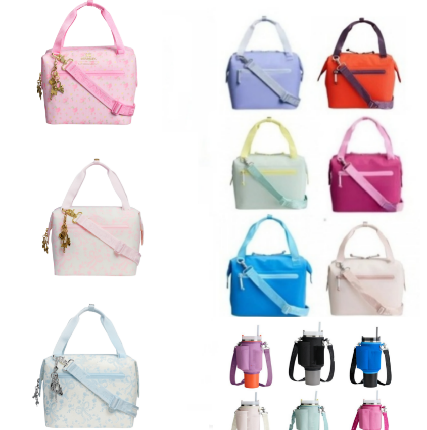 US Warehouse Cooler Bag and Lunch Box All Day Julienne Mini Soft Bag Cooler 10-Can Travel Cooler Bags Holiday Christmas Gifts Coquette Bow Chantilly L