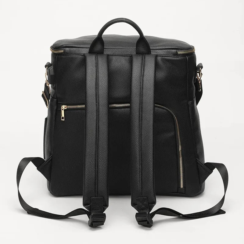 PU Leather Diaper Bag Large Capacity Travel Carry Bag Maternity Bag Stroller Organizer Nappy Changing Bags Diaper pad 250407